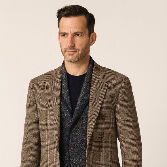 Armani Collezioni Academia Brown Glen Plaid Wool Sport Coat Blazer - Picture 2 of 11